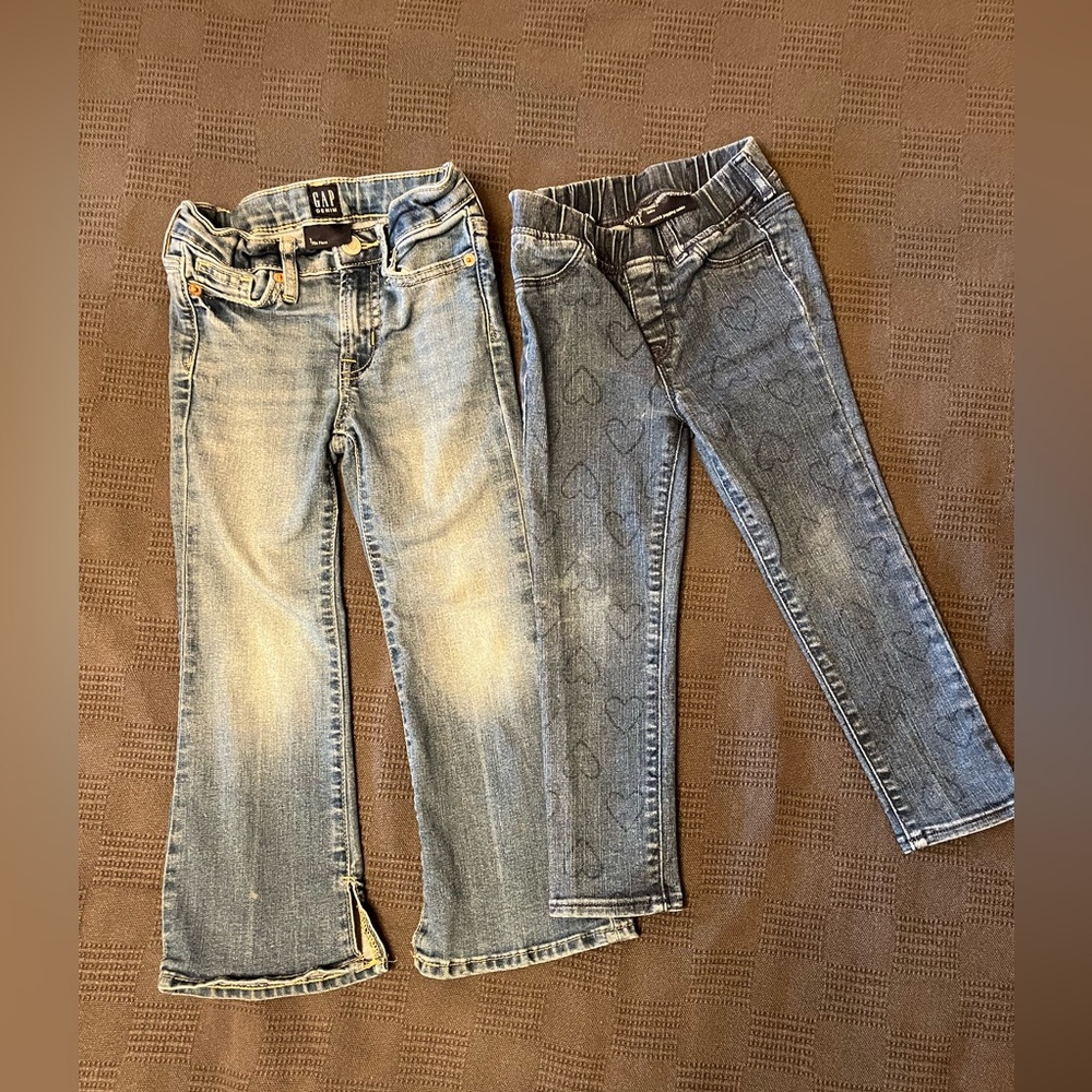 Gap Girls Flare Jeans and Heart Jeggings, Size 5 Years